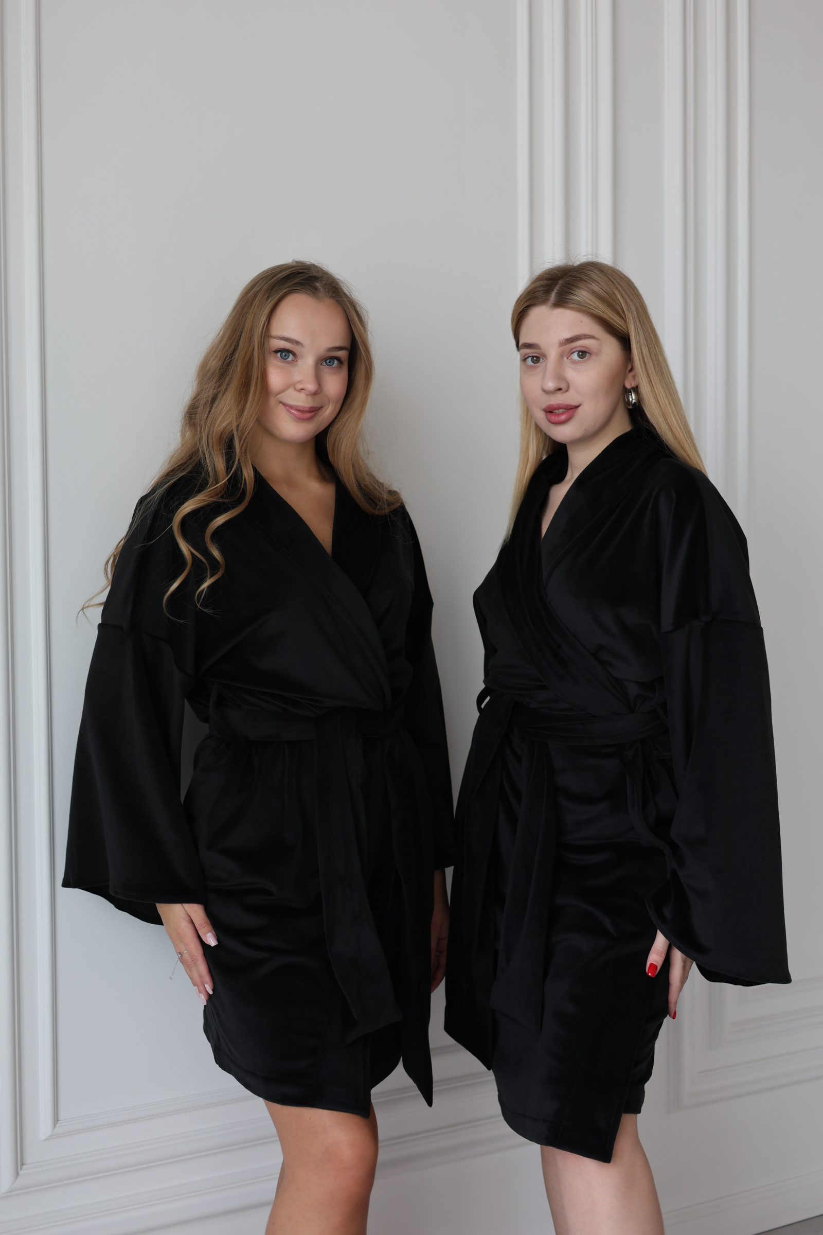 Жіночий плюшевий халат з велюру