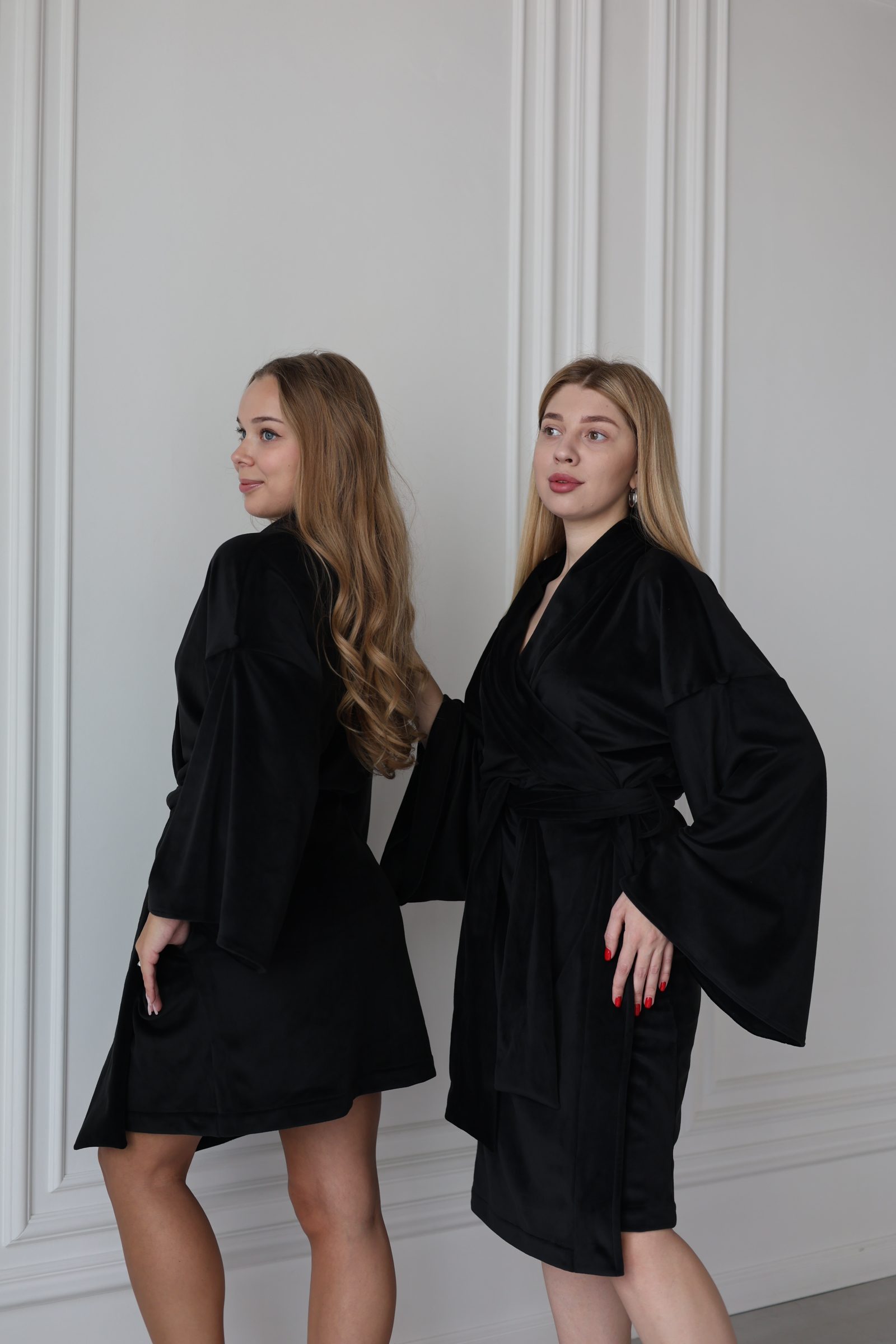 Жіночий плюшевий халат з велюру