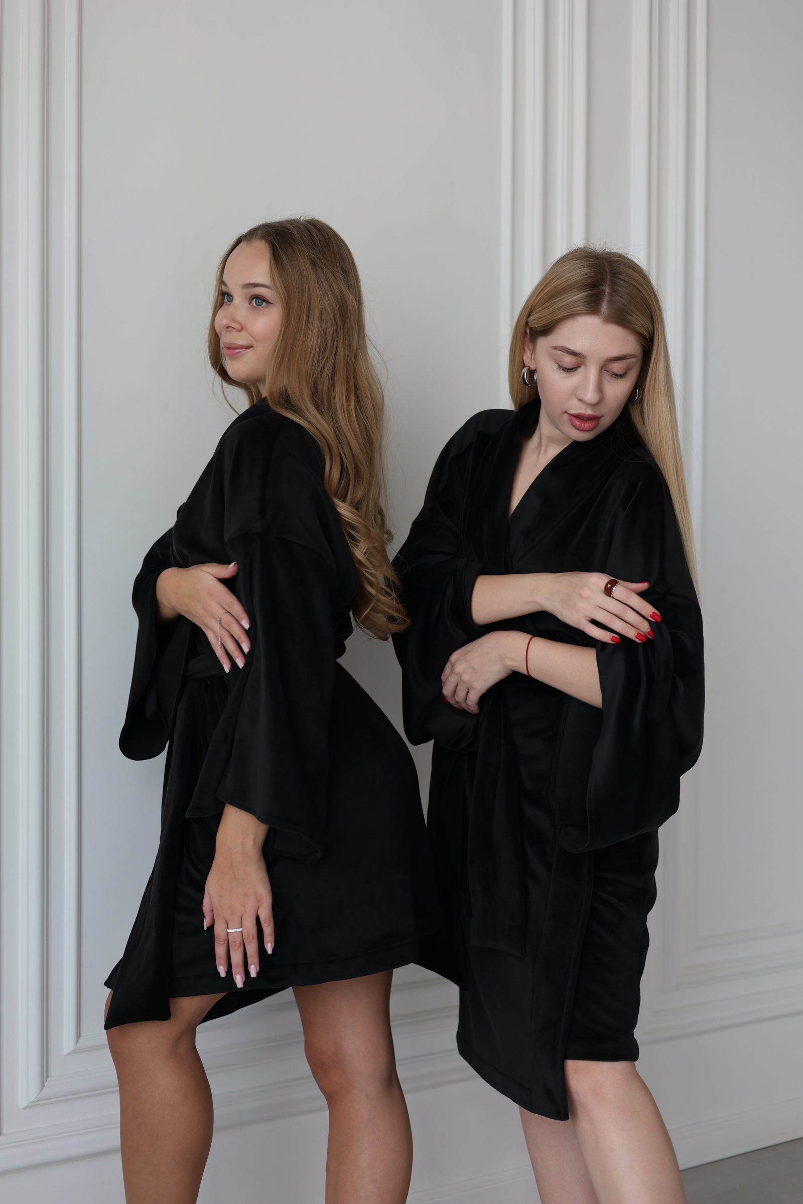 Жіночий плюшевий халат з велюру