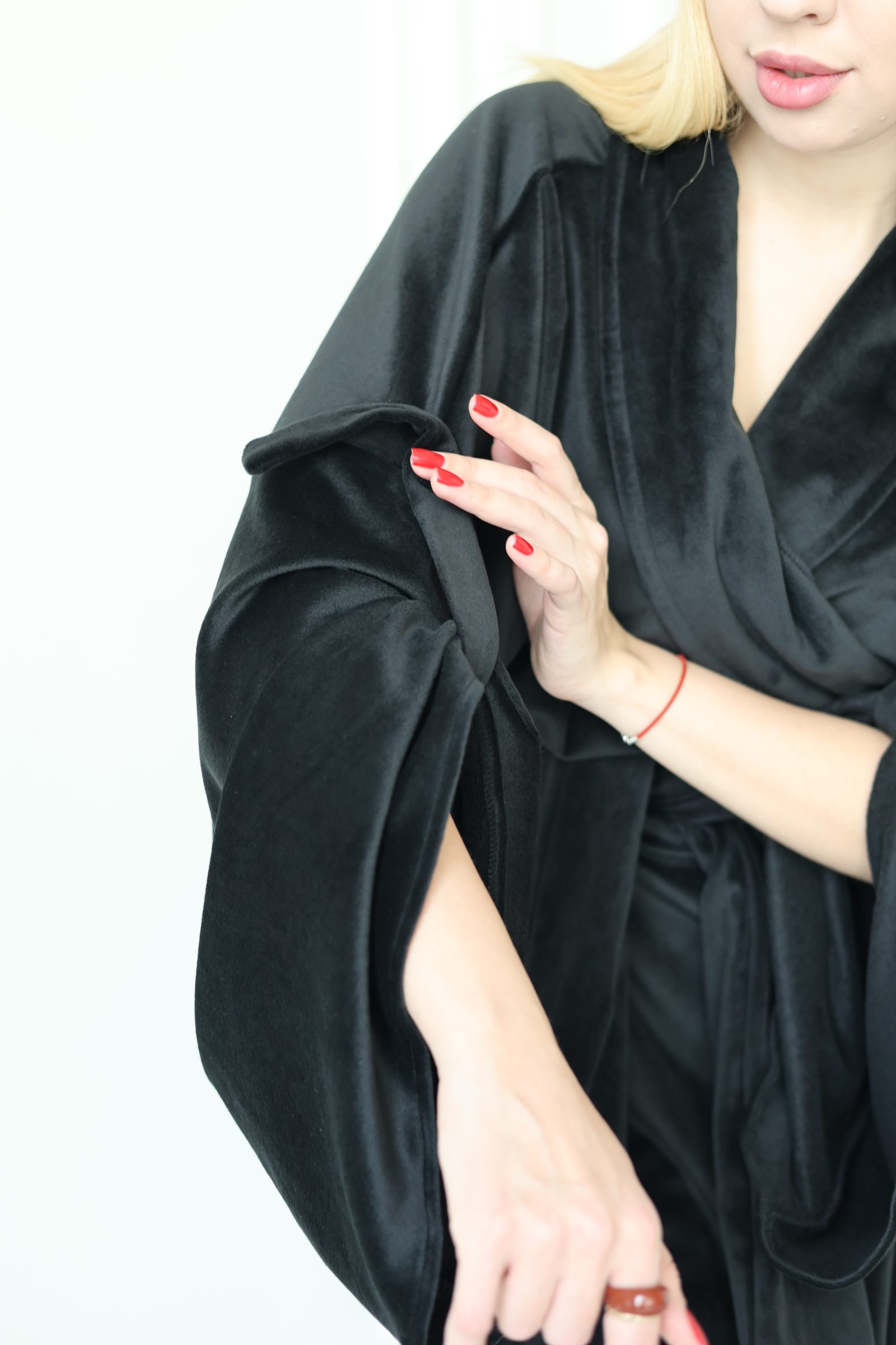 Жіночий плюшевий халат з велюру