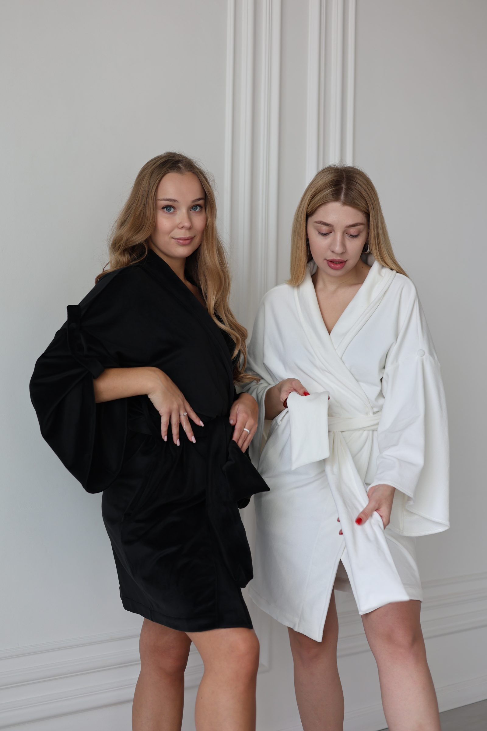 Жіночий плюшевий халат з велюру