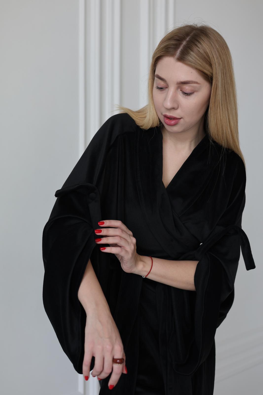 Жіночий плюшевий халат з велюру