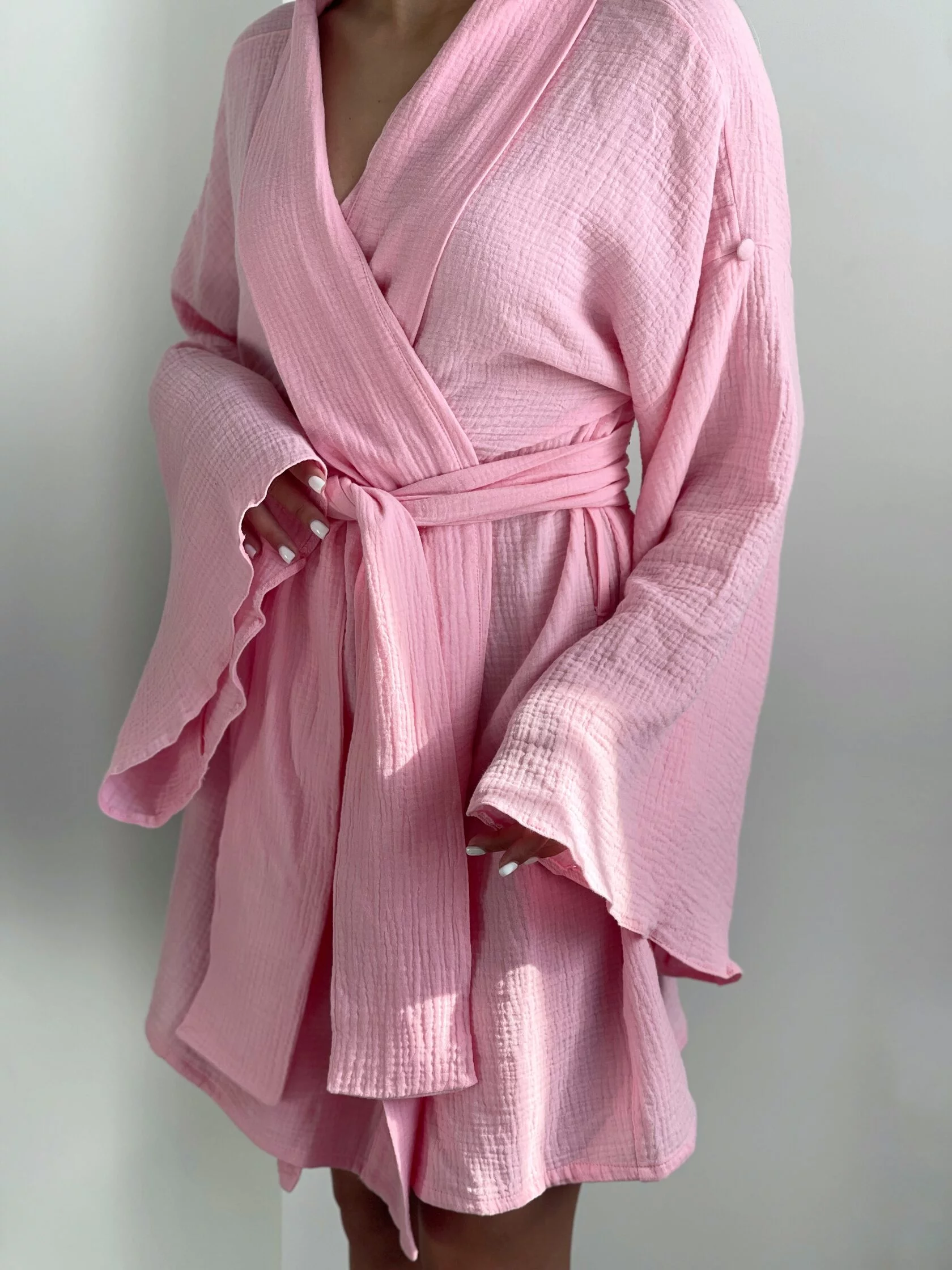 Жіночий халат-кімоно з мусліну