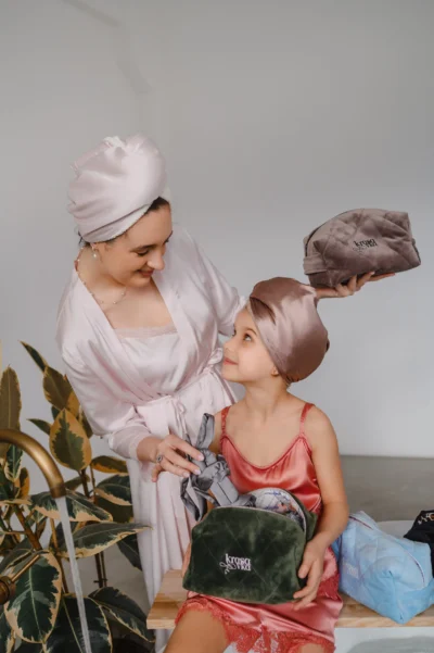 Шовковий рушник-тюрбан для сушки волосся 2 в 1