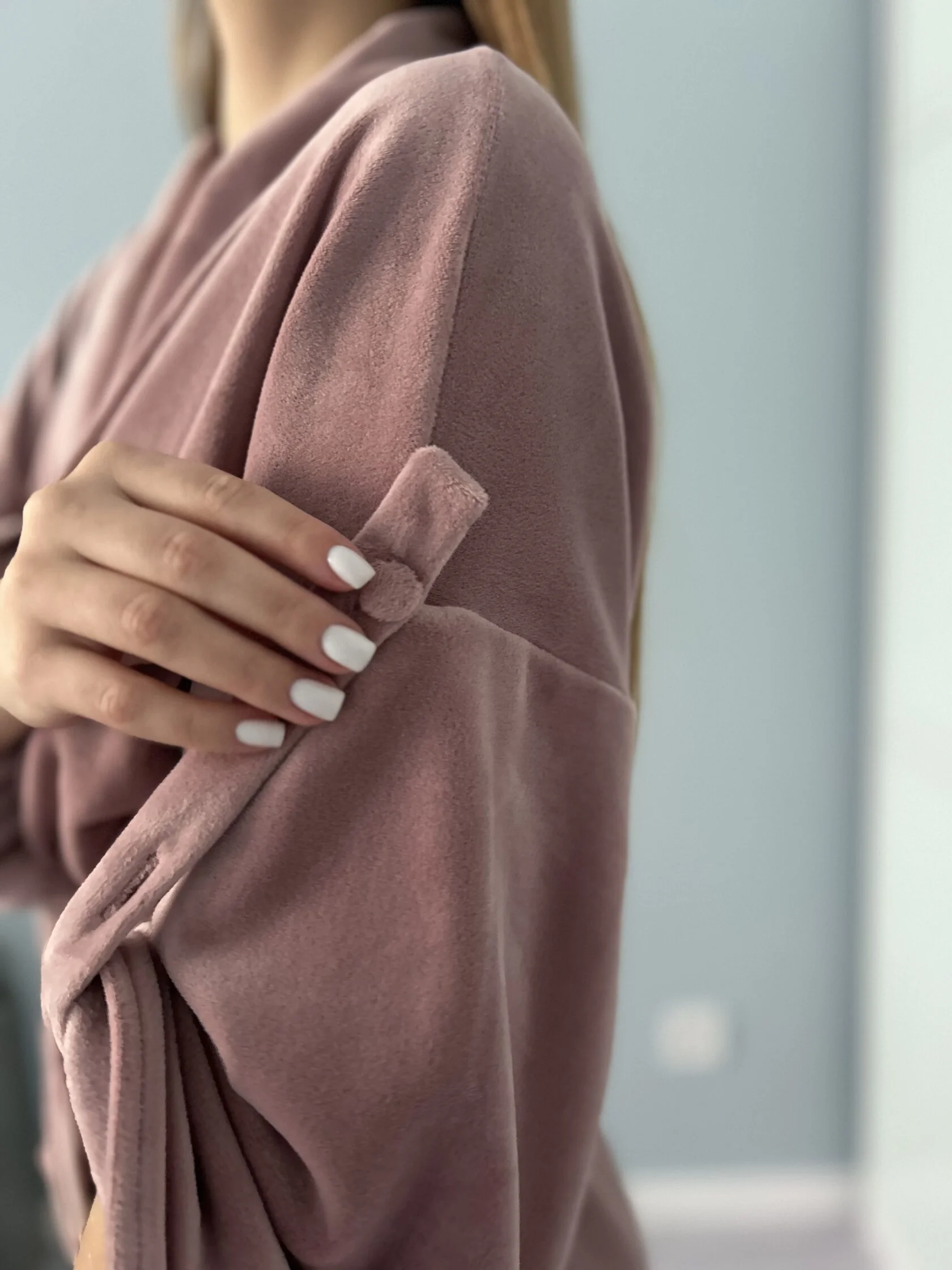 Жіночий плюшевий халат з велюру