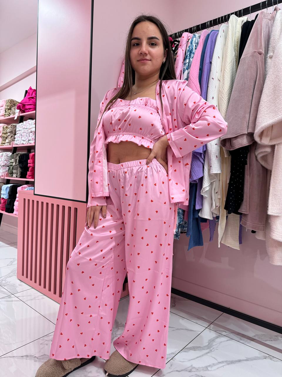 Сатинова піжама 3в1