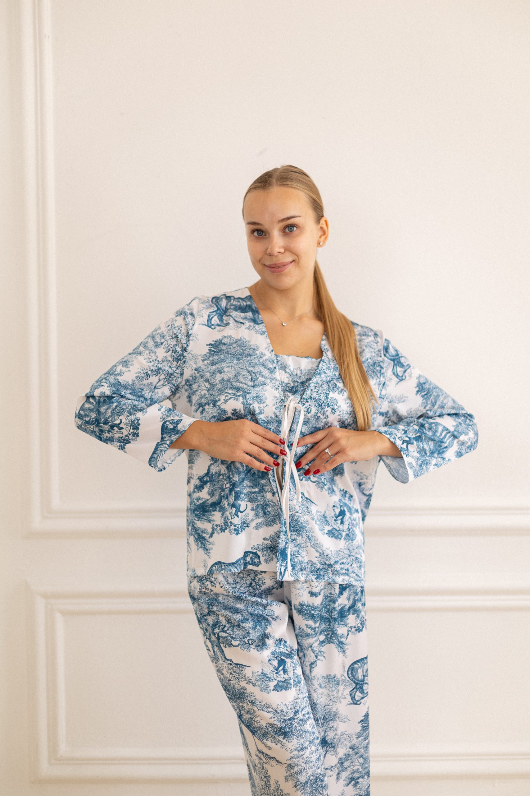 Сатинова піжама 3в1,