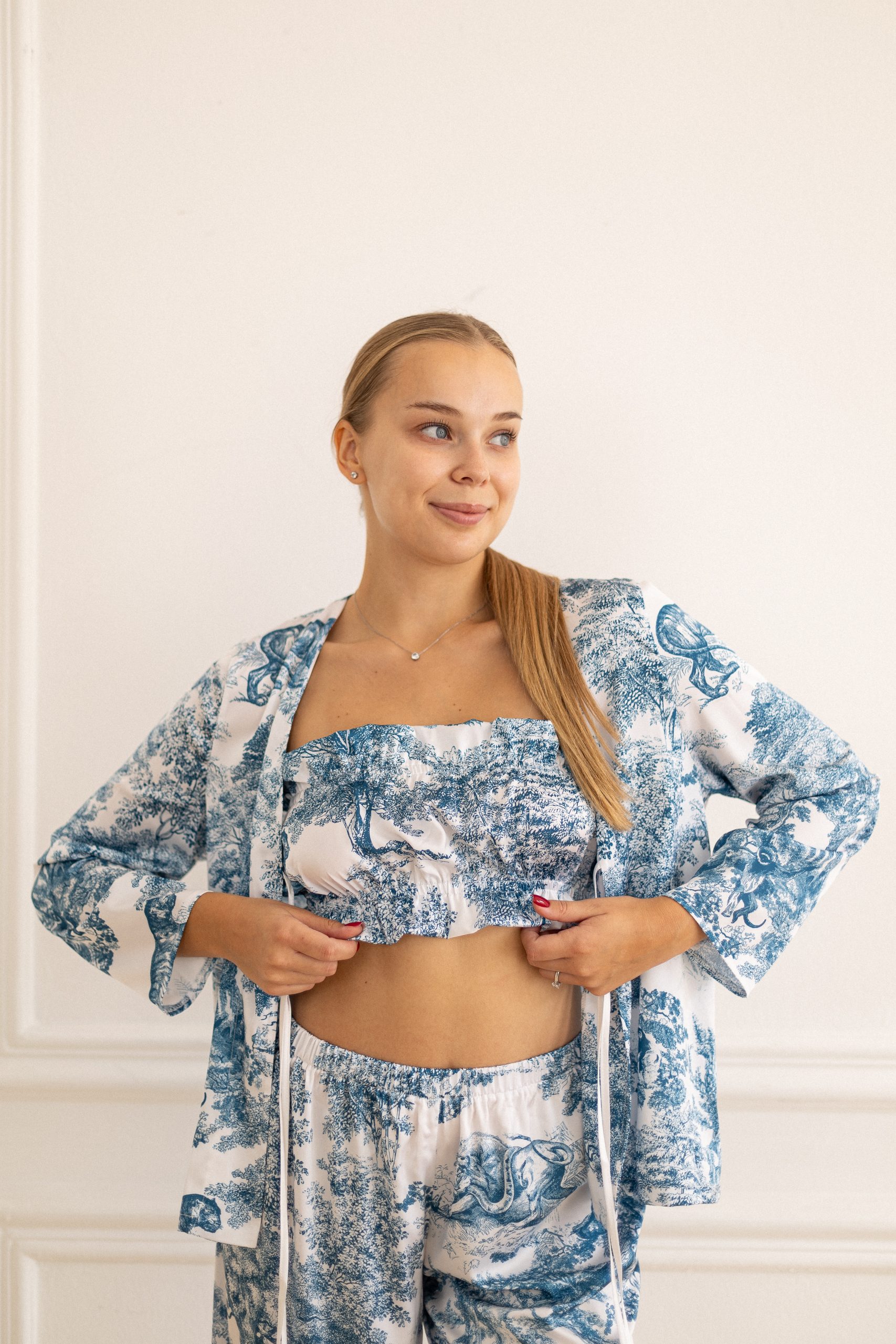 Сатинова піжама 3в1,